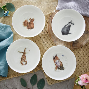 Wrendale Designs Deep Bowls S/4 Assorted. (Badger, Hare, Squirrel, Fox) Wrendale Designs Deep Bowls S/4 Assorted. (Badger, Hare, Squirrel, Fox)